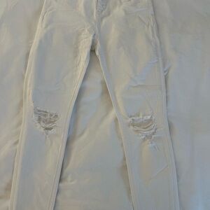 Topshop Jamie Women’s Distressed White High Rise Skinny Jeans